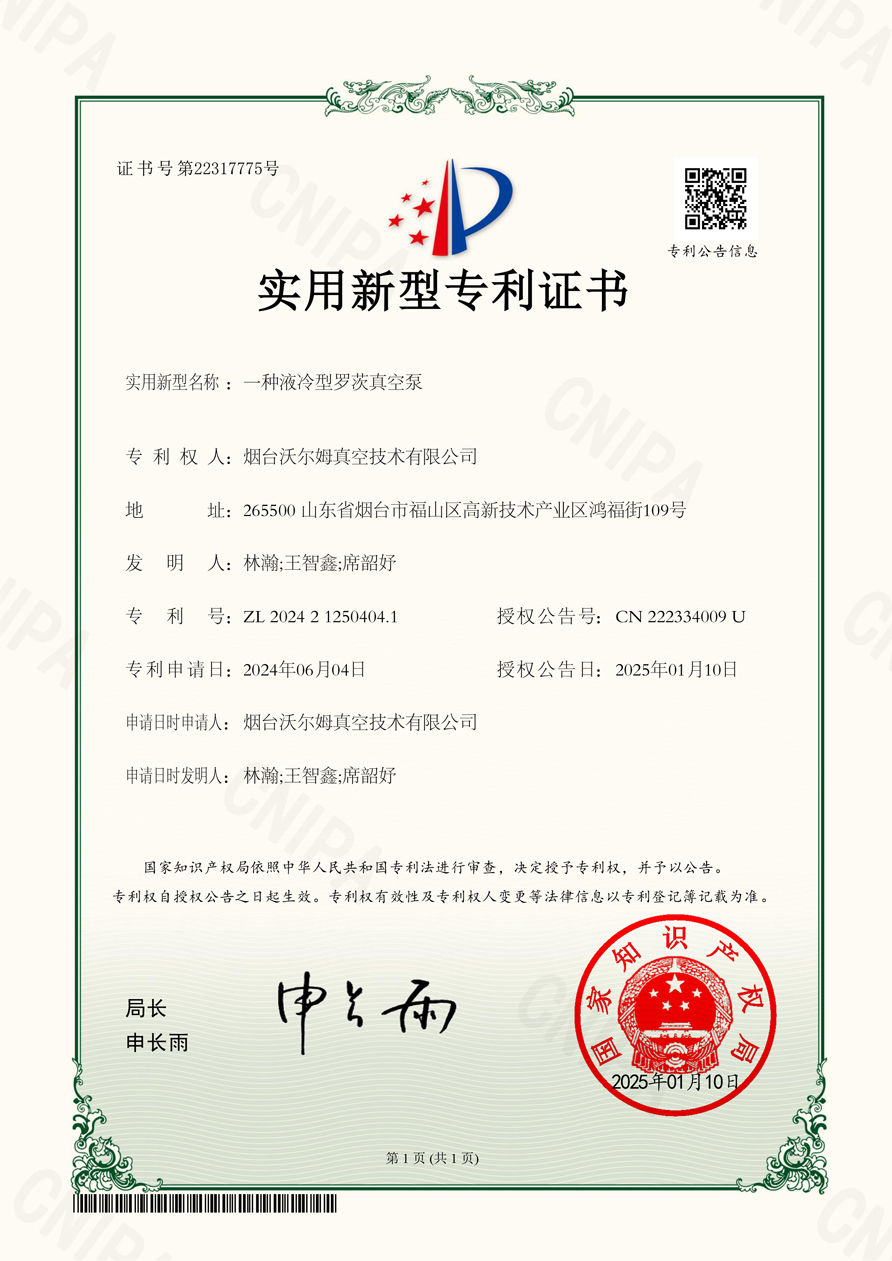 一种液冷型罗茨真空泵